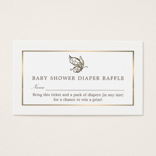 Elegant Butterfly, diaper Raffle Ticket Visitekaartjes (Voorkant)