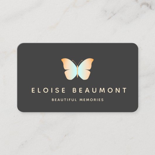 Elegant Butterfly Event Planner Visitekaartje (Voorkant)