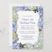 Elegant Butterfly Floral Birthday Party Kaart (Voorkant)