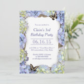 Elegant Butterfly Floral Birthday Party Kaart (Staand voorkant)