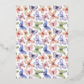 Elegant Butterfly Folie Uitnodiging (Achterkant)