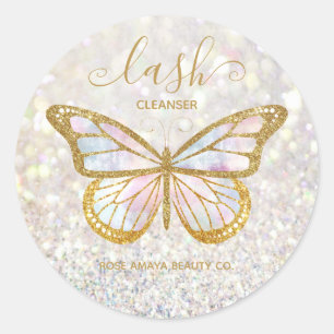 Elegant Butterfly Lash Cleanser Ronde Sticker