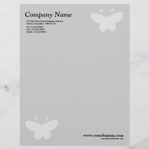 Elegant Butterfly - Light Grey Briefhoofd Sjabloon
