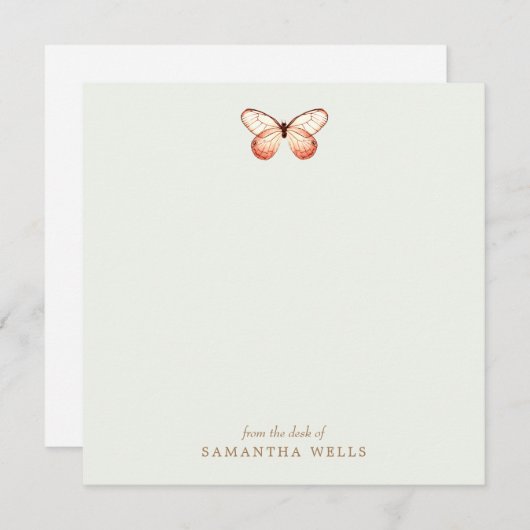 Elegant Butterfly Persoonlijk Dank u Bedankkaart (Voorkant / Achterkant)