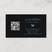 Elegant Butterfly QR Code Script Visitekaartje (Achterkant)