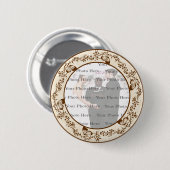 Elegant Butterfly Round Button (Voorkant /achterkant)