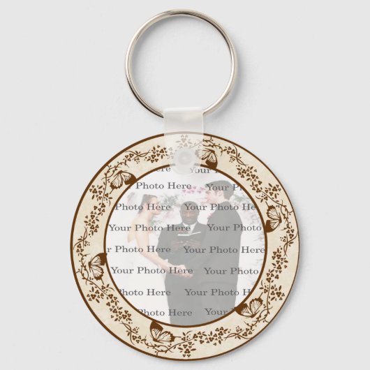 Elegant Butterfly Round Sleutelhanger (Voorkant)