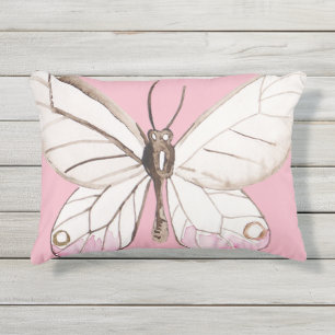 Elegant Butterfly roze OutdoorPillow Buitenkussen