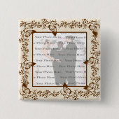 Elegant Butterfly Square Button (Voorkant)