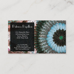 Elegant Butterfly Wing Visitekaartje Aqua Art Deco