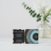 Elegant Butterfly Wing Visitekaartje Aqua Art Deco (Staand voorkant)