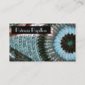 Elegant Butterfly Wing Visitekaartje Aqua Art Deco (Achterkant)