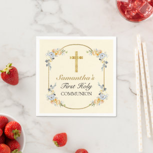 Elegant Butterroom Floral 1st Heilige Communie Cl Servet