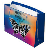 Elegant Buttterfly en kleurrijk Sunset Design Groot Cadeauzakje (Achterkant Gekanteld)
