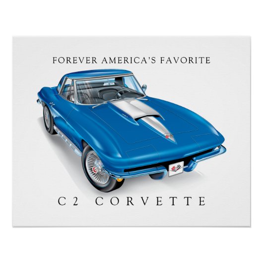 ELEGANT C-2 VETTE ILLUSTRATIE PERFECT POSTER (Voorkant)