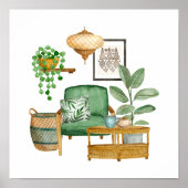 Elégant Cactus Garden aquarelle Poster (Devant)