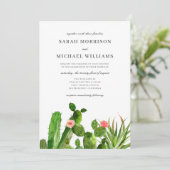 Elegant Cactus Garden| Weddenschap Kaart (Staand voorkant)
