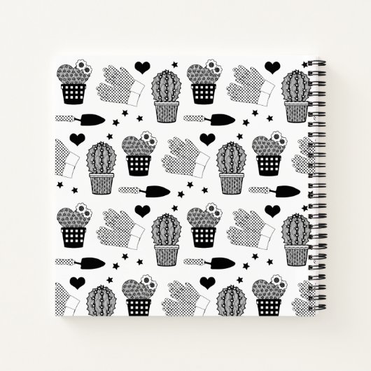Elegant Cactus Pattern Personalized Garden Journal Notitieboek (Achterkant)