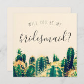 Elégant Cactus Serez-Vous Ma Carte De Femme D'Accu (Devant / Derrière)