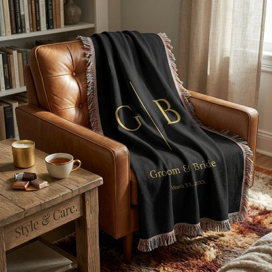 Élégant Cadeau de Mariage Couverture de Jeté Éléga