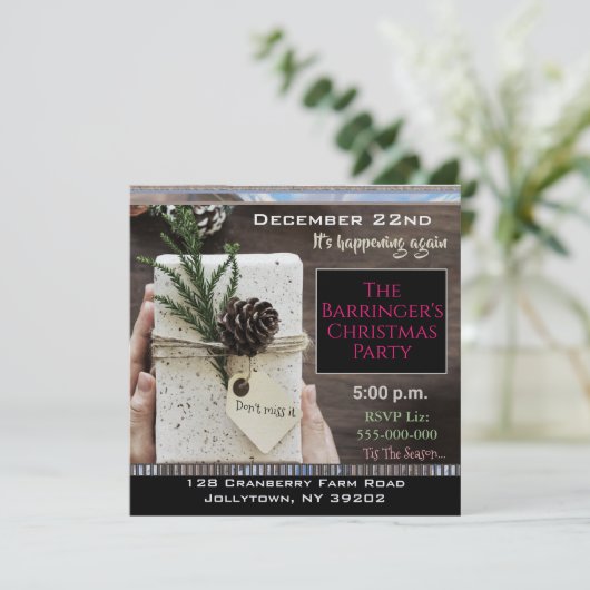 Elegant cadeau Ik hoop dat je naar het kerstfeest Kaart (Staand voorkant)