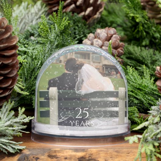 Élégant cadeau photo personnalisé 25e anniversaire (Hiver)