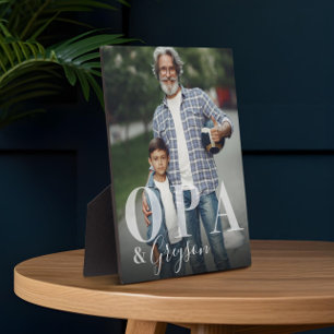 Elegant cadeau voor OPA & kleinkind Foto Keepsake Fotoplaat