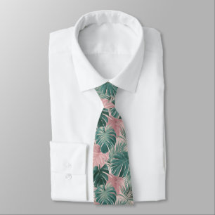 Elegant Cadeau Voor Vriend Tropische Bloemen Stropdas