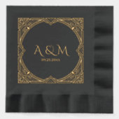 Elégant cadre Art Déco Mariage Monogramme (Recto)