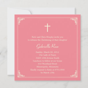 Élégant cadre Baptême / Invitation Christening