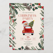 Elégant cadre Berries Noël Fête Invitation (Devant / Derrière)