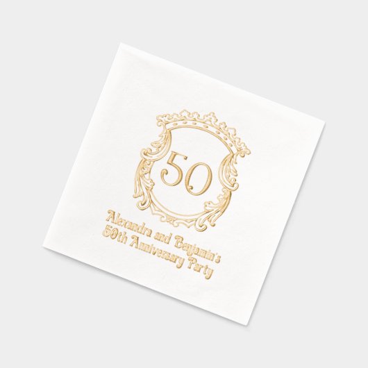 Élégant cadre de crête fleurie #2 fête d'anniversa (Gauche)