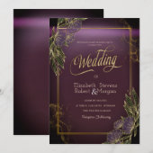 Elégant cadre de fleurs Faire-part de mariage viol (Devant / Derrière)