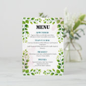 Elégant cadre de verdure Menu Mariage (Debout devant)