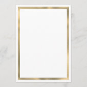 Elégant cadre d'or blanc élégant Menu Mariage (Dos)