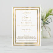 Elégant cadre d'or blanc élégant Menu Mariage (Debout devant)