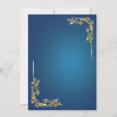 Elégant cadre doré Faire-part de mariage aquarelle (Dos)