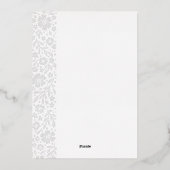 Élégant cadre en fleur faire-part de mariage fil (Verso)