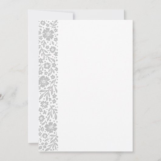 Élégant cadre en fleurs faire-part de mariage rose (Dos)