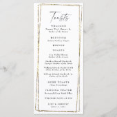 Elégant cadre géométrique or Menu & Toasts (Dos)