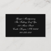 Elégant cadre gris argenté Damask Carte de visite (Dos)