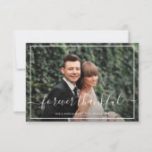 élégant cadre mariage carte de remerciements photo (Devant)