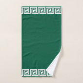 Elégant cadre Motif géométrique blanc sur vert (Serviette à main)