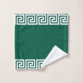 Elégant cadre Motif géométrique blanc sur vert (Gant de toilette)