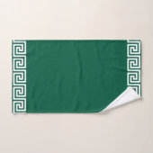Elégant cadre Motif géométrique blanc sur vert (Serviette à main)