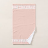 Elégant cadre Motif grec sur rose clair (Serviette à main)