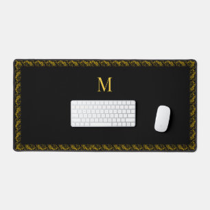 Elégant cadre or et Monogramme sur noir