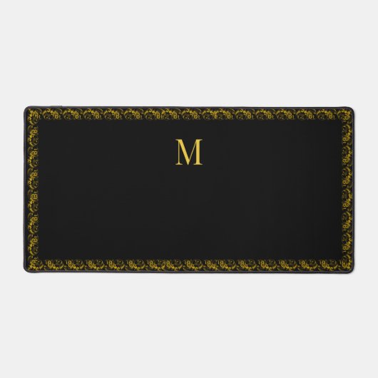 Elégant cadre or et Monogramme sur noir (Recto)