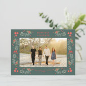 Elégant cadre verdoyant Carte de vacances (Debout devant)