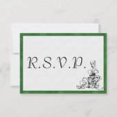 Elégant cadre vert moderne mariage RSVP (Devant)